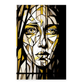 Lámina de pintura blanca con rostro de mujer