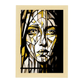 Lámina de pintura blanca con rostro de mujer