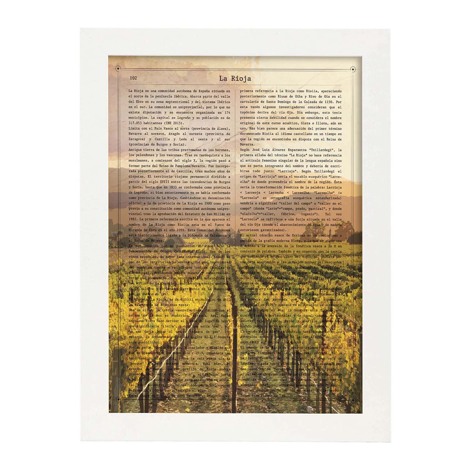 Poster de La Rioja. Láminas de comunidades autónomas de España.-Artwork-Nacnic-A3-Marco Blanco-Nacnic Estudio SL