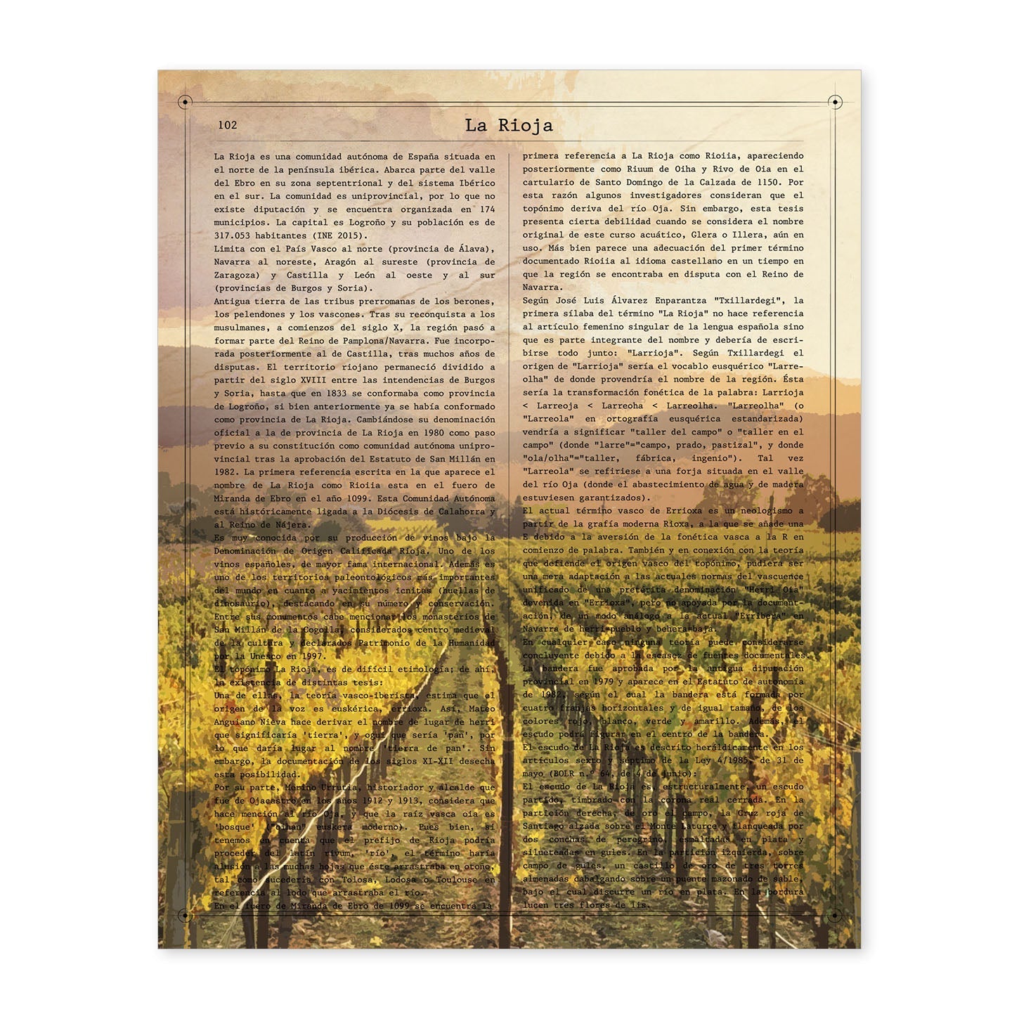 Poster de La Rioja. Láminas de comunidades autónomas de España.-Artwork-Nacnic-A4-Sin marco-Nacnic Estudio SL