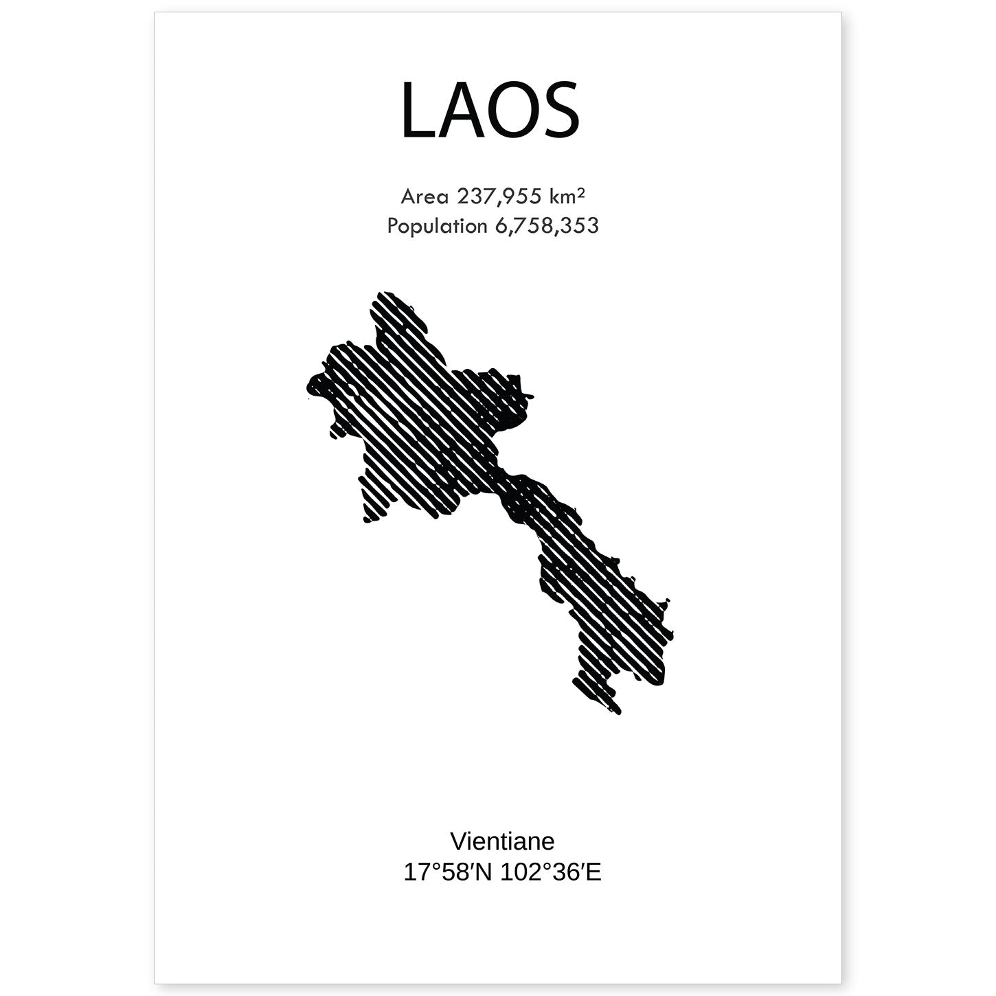 Poster de Laos. Láminas de paises y continentes del mundo.-Artwork-Nacnic-A4-Sin marco-Nacnic Estudio SL