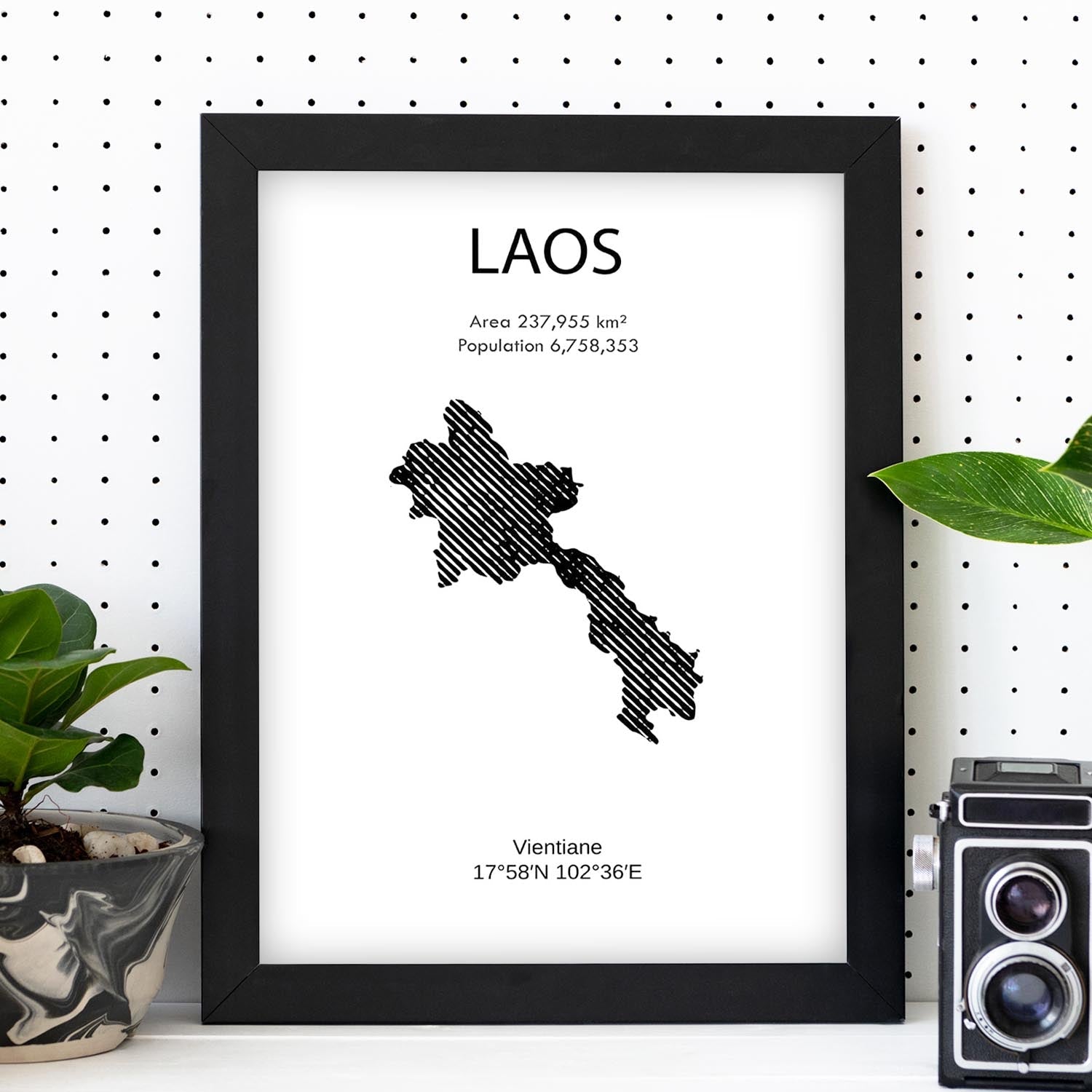 Poster de Laos. Láminas de paises y continentes del mundo.-Artwork-Nacnic-Nacnic Estudio SL