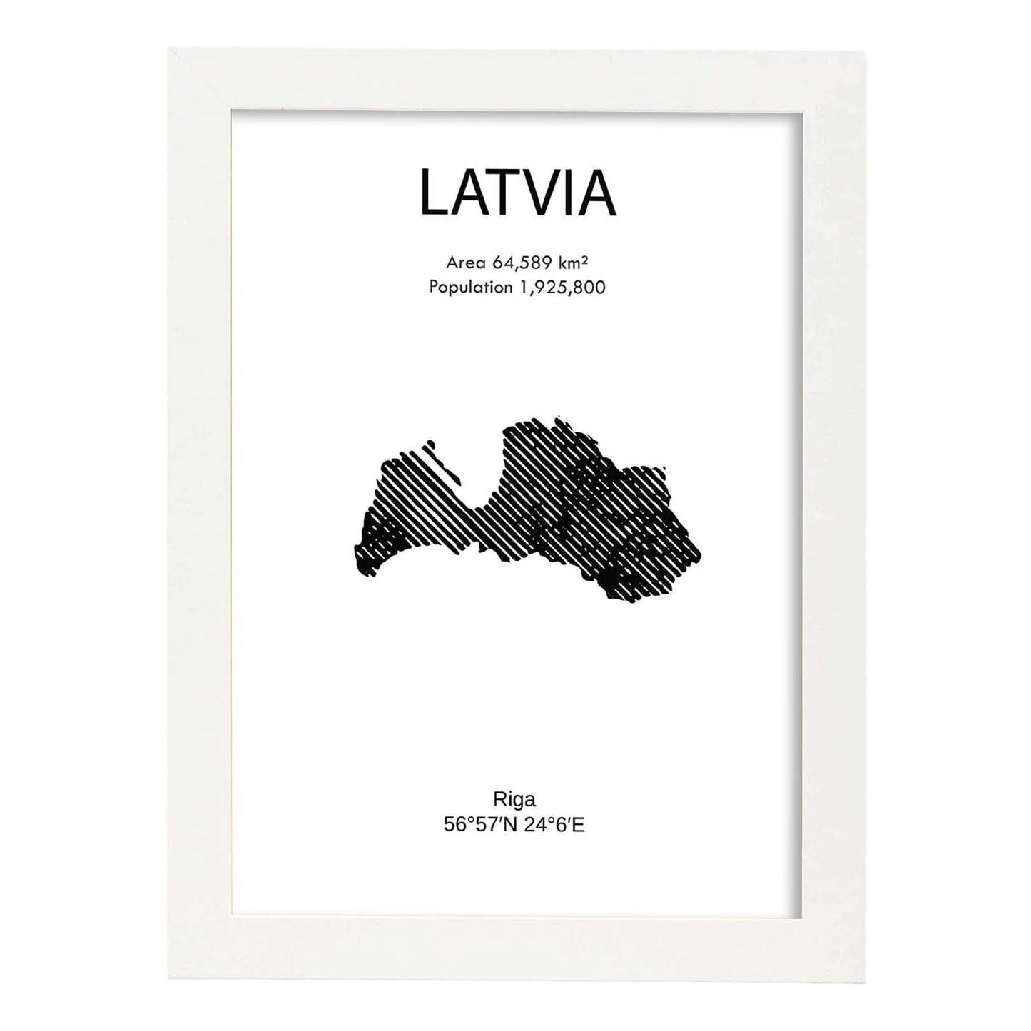 Poster de Latvia. Láminas de paises y continentes del mundo.-Artwork-Nacnic-A3-Marco Blanco-Nacnic Estudio SL