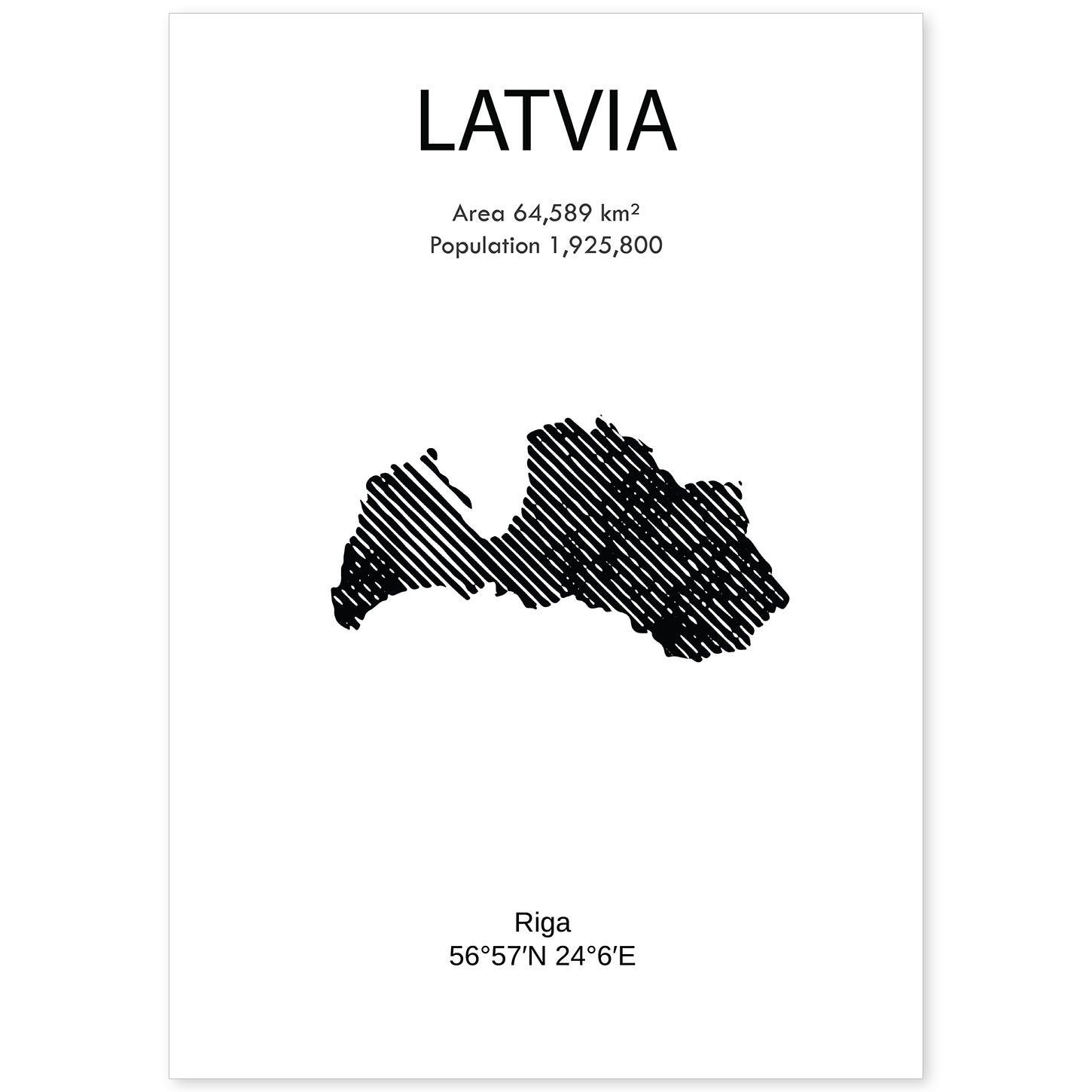 Poster de Latvia. Láminas de paises y continentes del mundo.-Artwork-Nacnic-A4-Sin marco-Nacnic Estudio SL