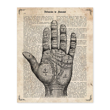 Poster de Lectura de mano.Láminas vintage para Posters con diseño vintage y definiciones.-Artwork-Nacnic-A4-Sin marco-Nacnic Estudio SL