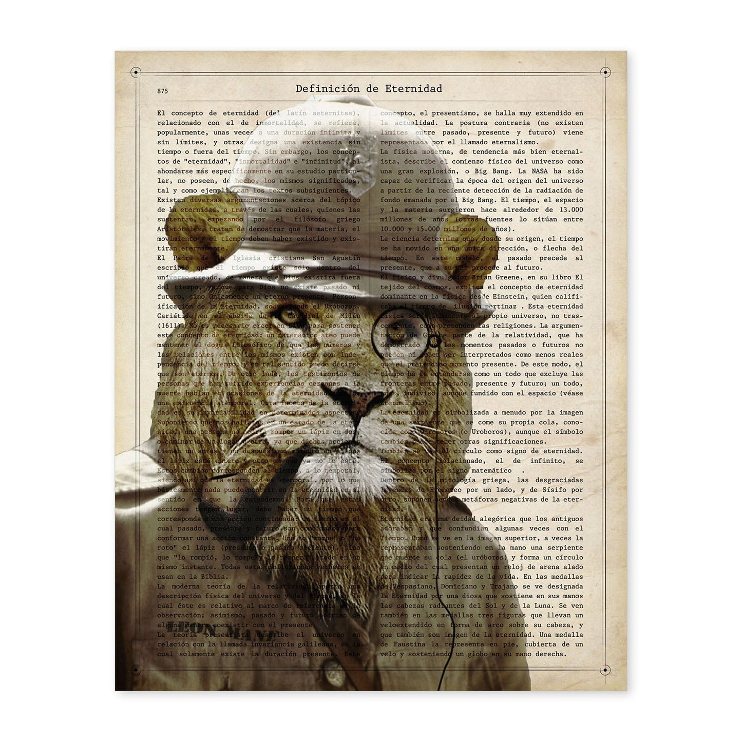 Poster de Leon de safari. Láminas de animales con definiciones. Ilustraciones de animales con textos.-Artwork-Nacnic-A4-Sin marco-Nacnic Estudio SL