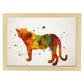 Poster de Leopardo estilo acuarela. Láminas de animales con estilo acuarela-Artwork-Nacnic-A4-Marco Madera clara-Nacnic Estudio SL