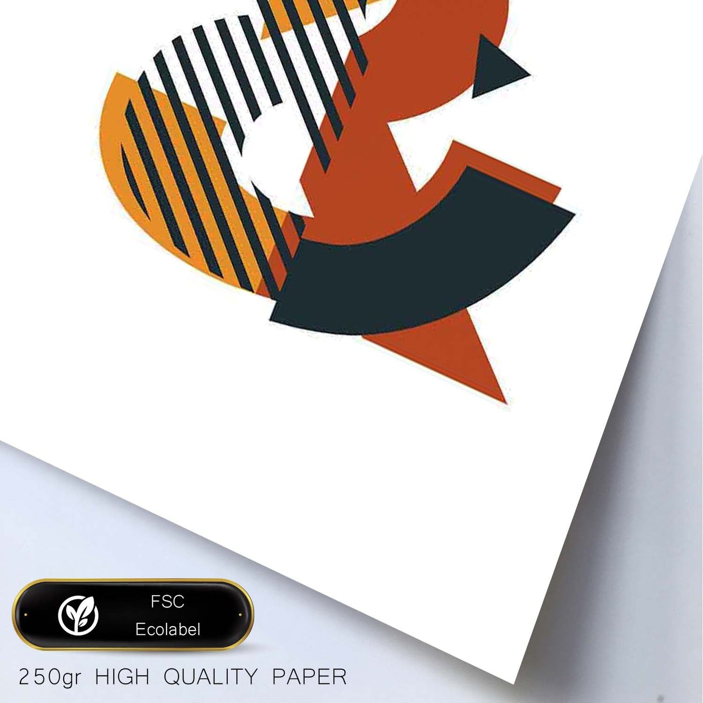 Poster de letra &. Lámina estilo Geometria con formas con imágenes del alfabeto.-Artwork-Nacnic-Nacnic Estudio SL