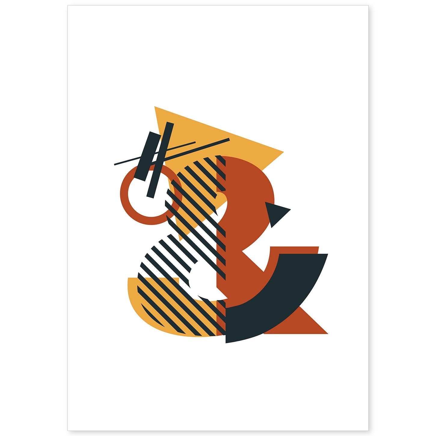 Poster de letra &. Lámina estilo Geometria con formas con imágenes del alfabeto.-Artwork-Nacnic-A4-Sin marco-Nacnic Estudio SL