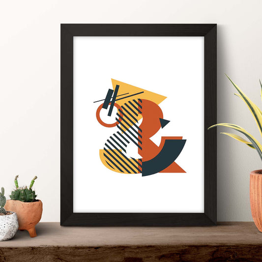 Poster de letra &. Lámina estilo Geometria con formas con imágenes del alfabeto.-Artwork-Nacnic-Nacnic Estudio SL