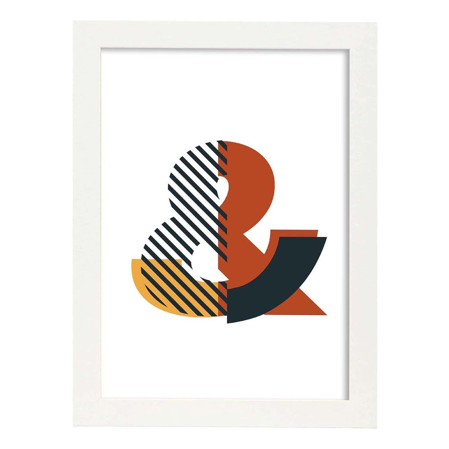 Poster de letra &. Lámina estilo Geometria con imágenes del alfabeto.-Artwork-Nacnic-A3-Marco Blanco-Nacnic Estudio SL