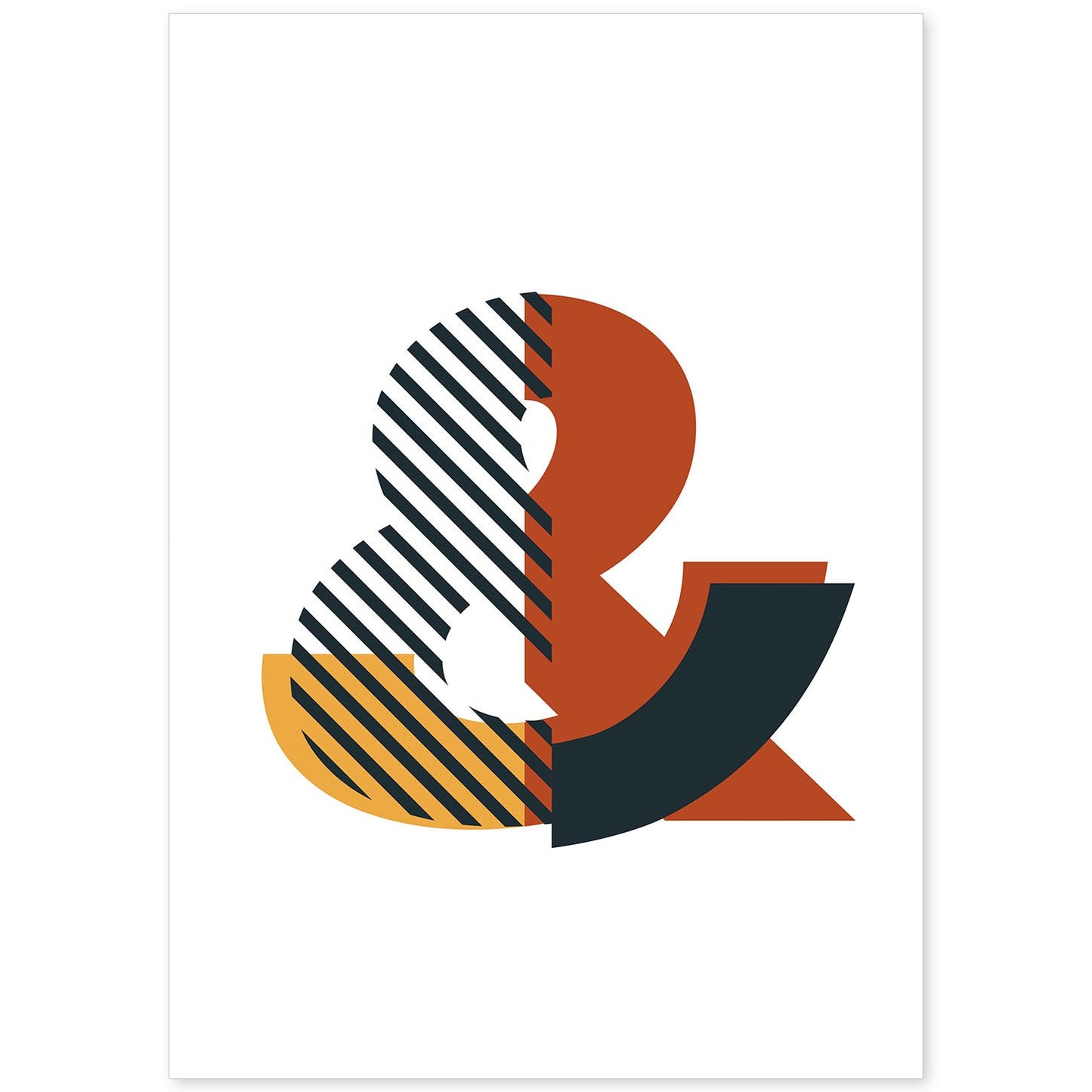 Poster de letra &. Lámina estilo Geometria con imágenes del alfabeto.-Artwork-Nacnic-A4-Sin marco-Nacnic Estudio SL
