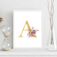 Poster de letra A. Lámina estilo Dorado Rosa con imágenes del alfabeto.-Artwork-Nacnic-Nacnic Estudio SL
