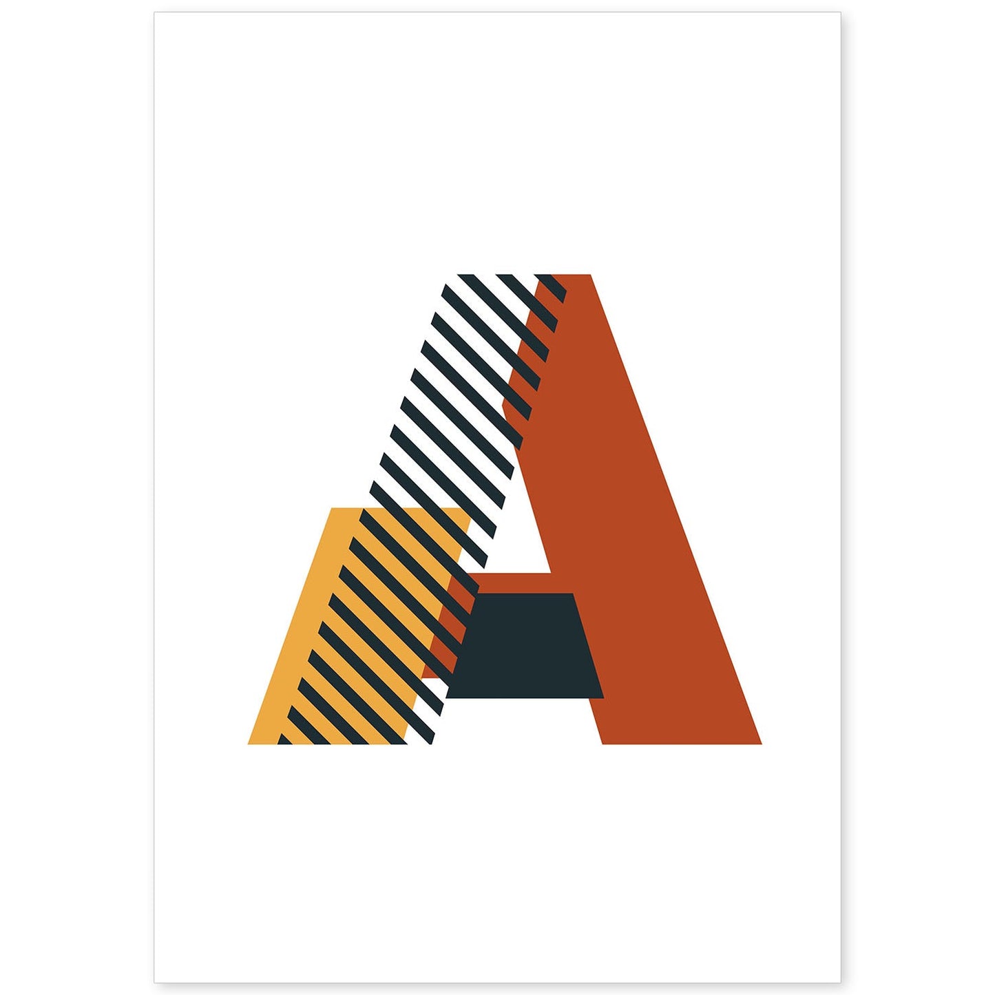 Poster de letra A. Lámina estilo Geometria con imágenes del alfabeto.-Artwork-Nacnic-A4-Sin marco-Nacnic Estudio SL