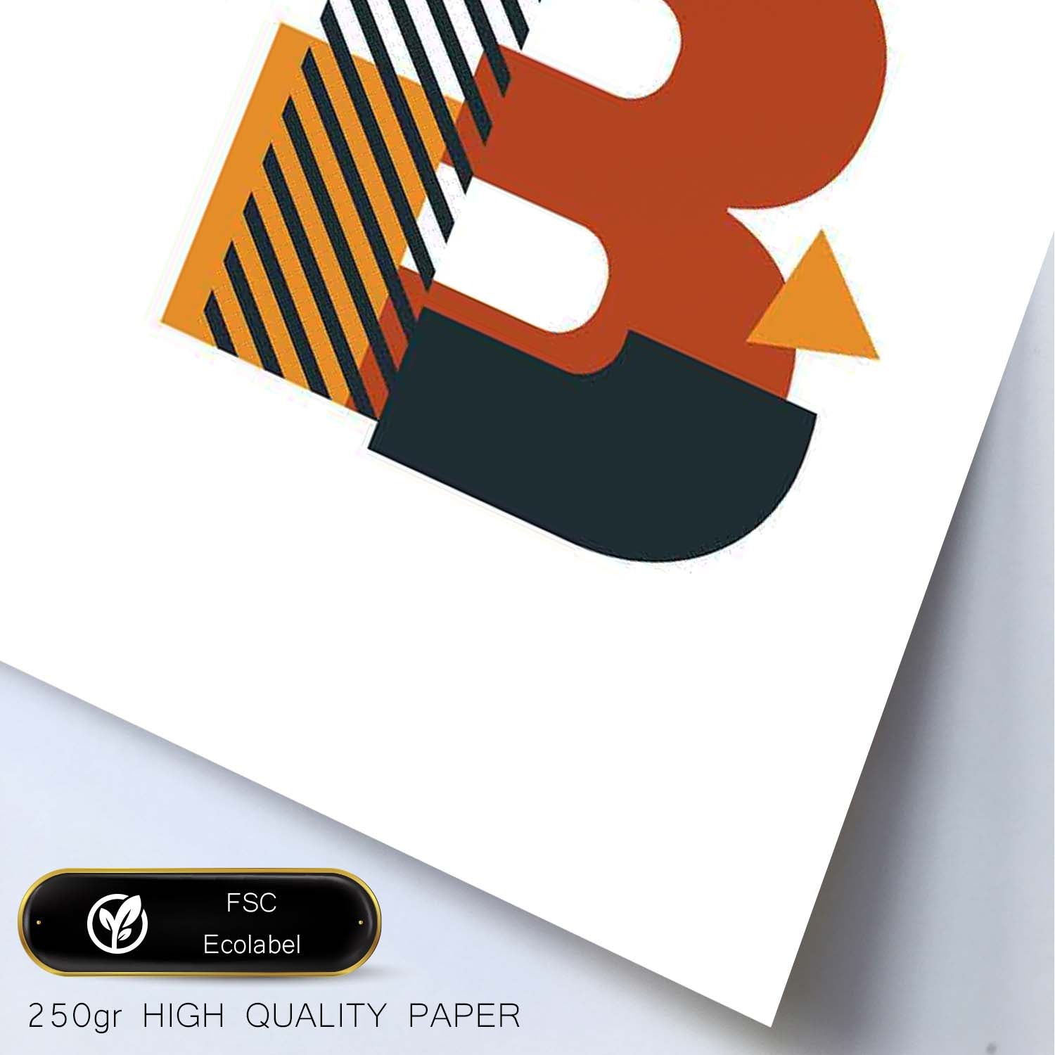 Poster de letra B. Lámina estilo Geometria con formas con imágenes del alfabeto.-Artwork-Nacnic-Nacnic Estudio SL