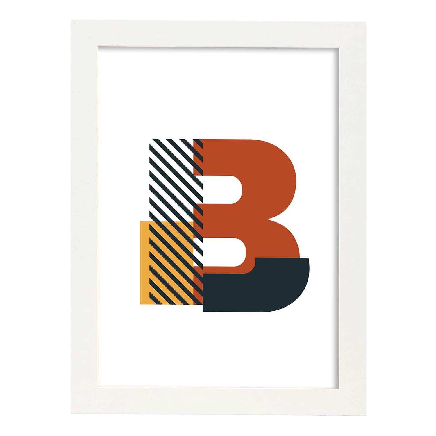 Poster de letra B. Lámina estilo Geometria con imágenes del alfabeto.-Artwork-Nacnic-A3-Marco Blanco-Nacnic Estudio SL