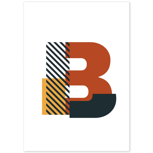 Poster de letra B. Lámina estilo Geometria con imágenes del alfabeto.-Artwork-Nacnic-A4-Sin marco-Nacnic Estudio SL