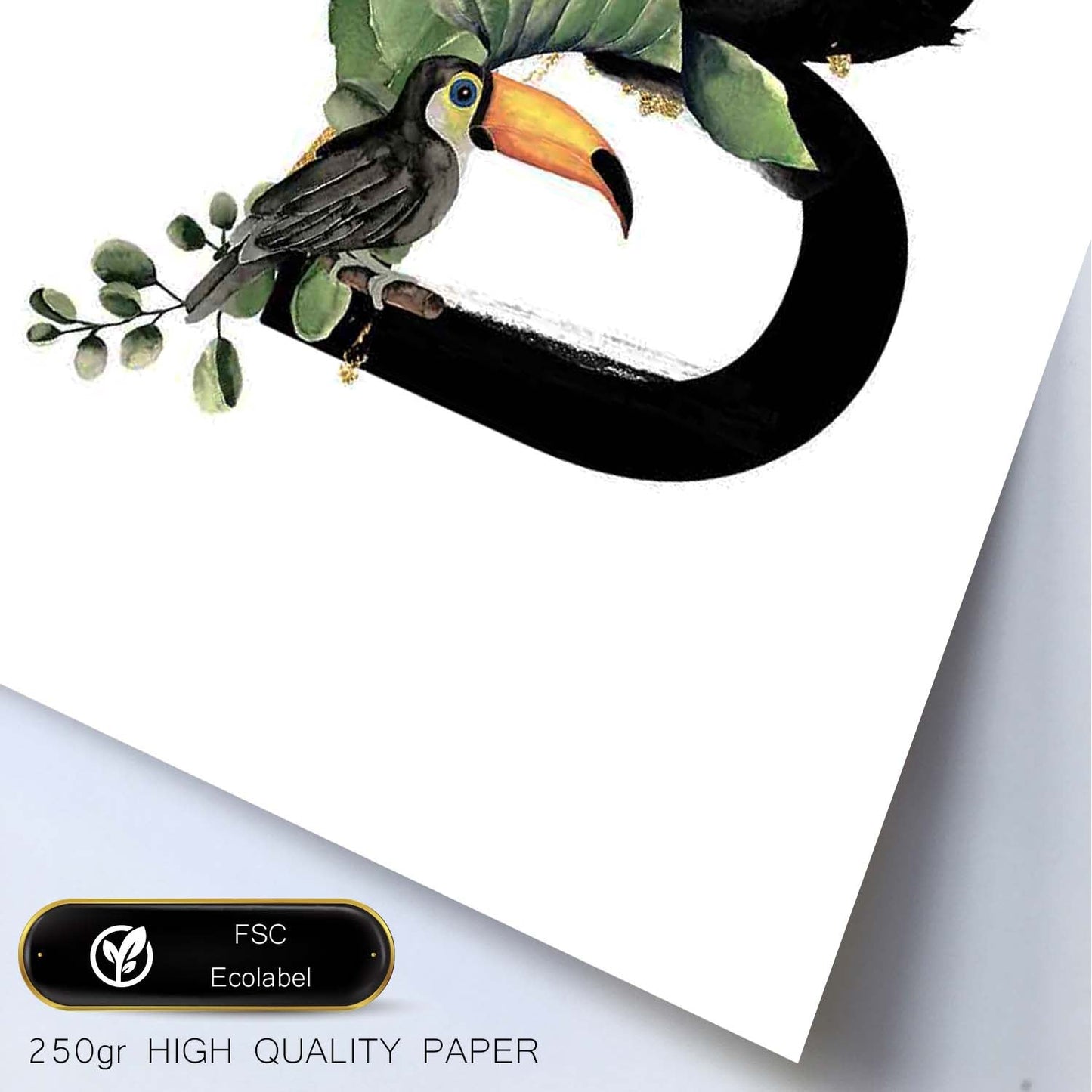Poster de letra B. Lámina estilo Jungla Negra con imágenes del alfabeto.-Artwork-Nacnic-Nacnic Estudio SL