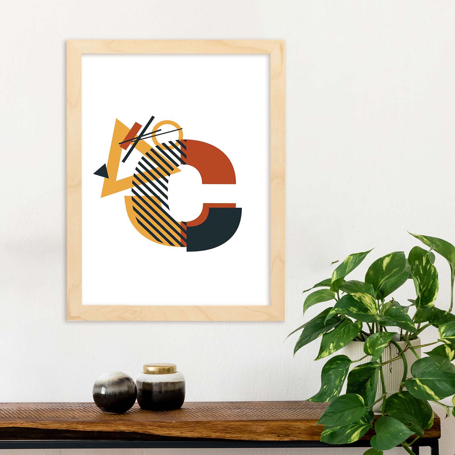 Poster de letra C. Lámina estilo Geometria con formas con imágenes del alfabeto.-Artwork-Nacnic-Nacnic Estudio SL