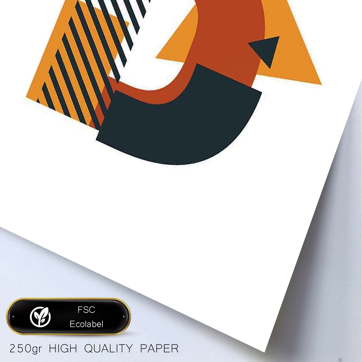 Poster de letra D. Lámina estilo Geometria con formas con imágenes del alfabeto.-Artwork-Nacnic-Nacnic Estudio SL