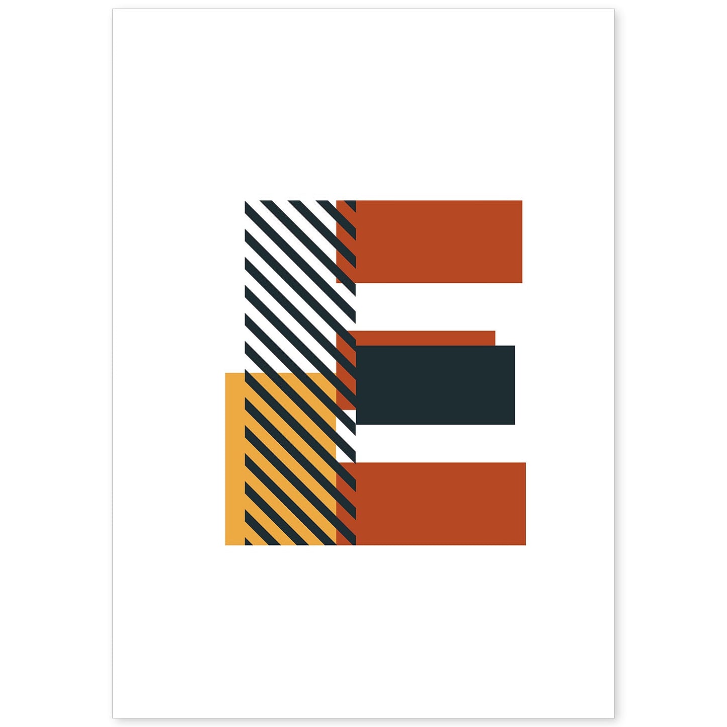 Poster de letra E. Lámina estilo Geometria con imágenes del alfabeto.-Artwork-Nacnic-A4-Sin marco-Nacnic Estudio SL