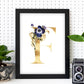 Poster de letra F. Lámina estilo Dorado Floral con imágenes del alfabeto.-Artwork-Nacnic-Nacnic Estudio SL