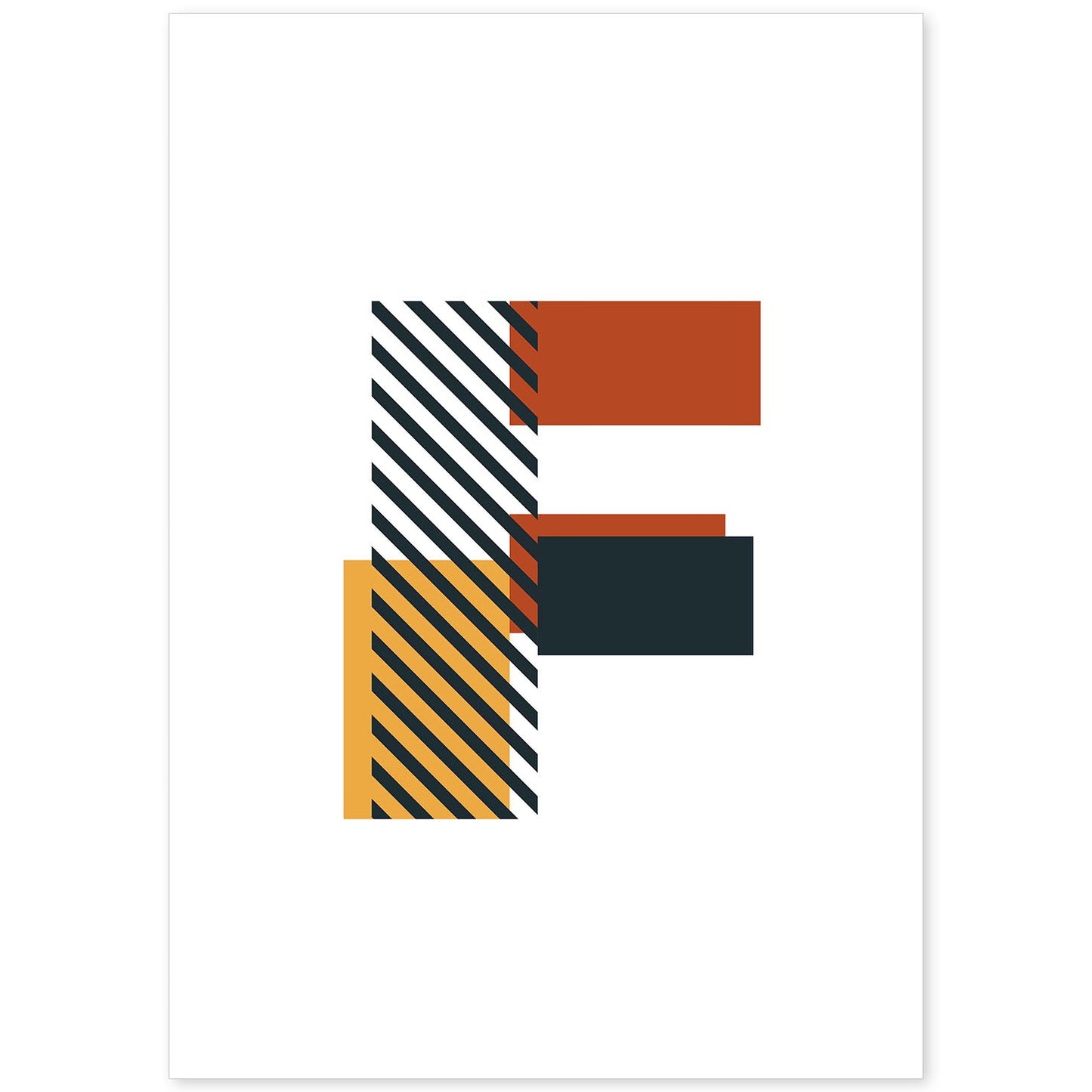 Poster de letra F. Lámina estilo Geometria con imágenes del alfabeto.-Artwork-Nacnic-A4-Sin marco-Nacnic Estudio SL