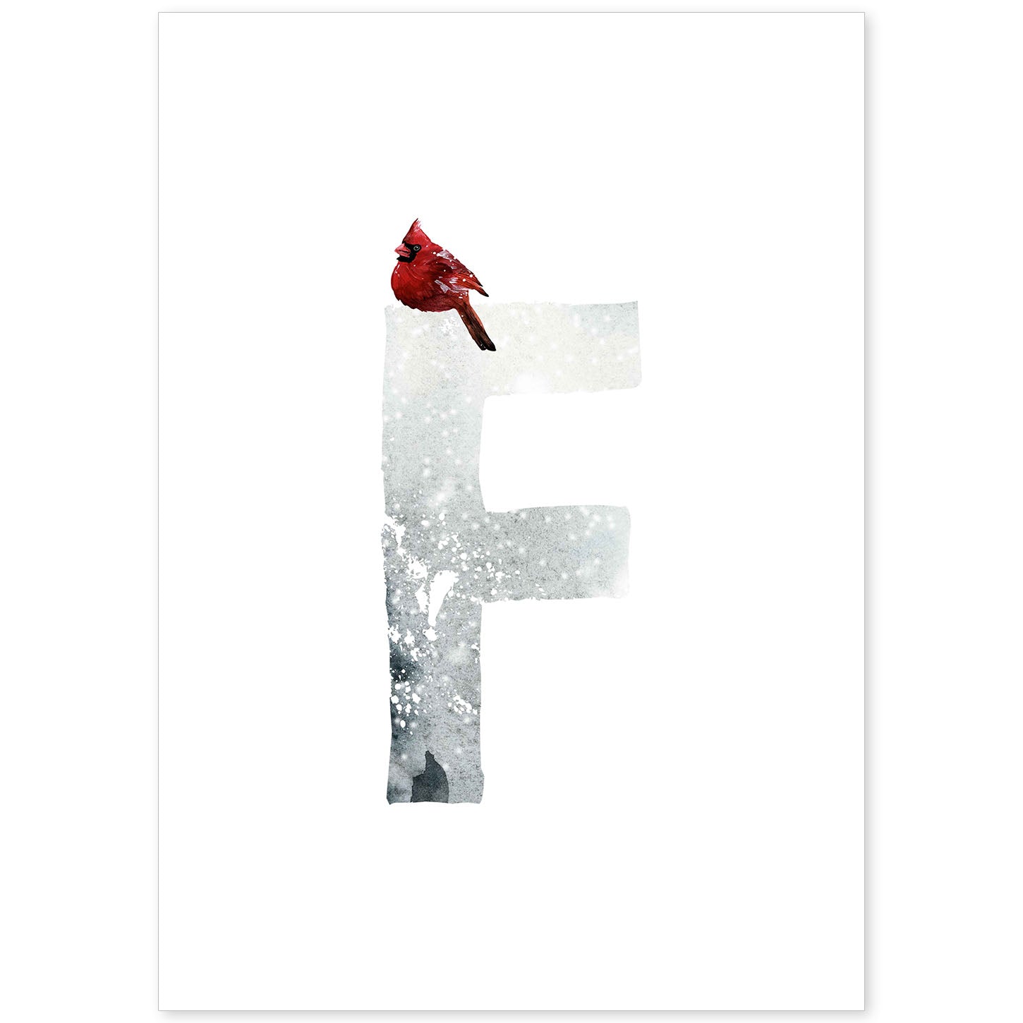 Poster de letra F. Lámina estilo Invierno con imágenes del alfabeto.-Artwork-Nacnic-A4-Sin marco-Nacnic Estudio SL