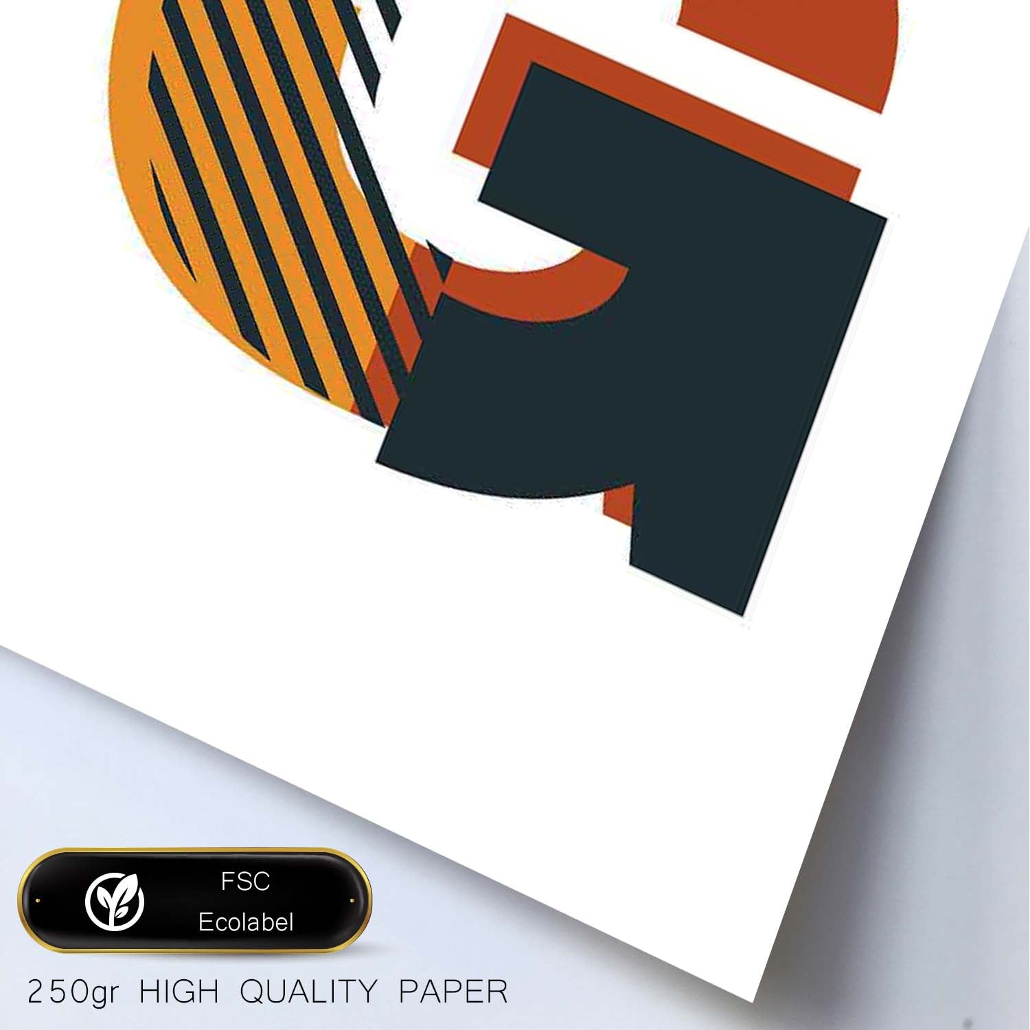Poster de letra G. Lámina estilo Geometria con imágenes del alfabeto.-Artwork-Nacnic-Nacnic Estudio SL