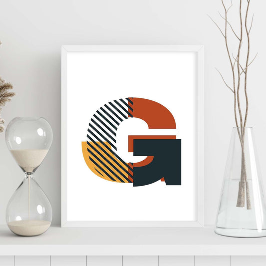 Poster de letra G. Lámina estilo Geometria con imágenes del alfabeto.-Artwork-Nacnic-Nacnic Estudio SL