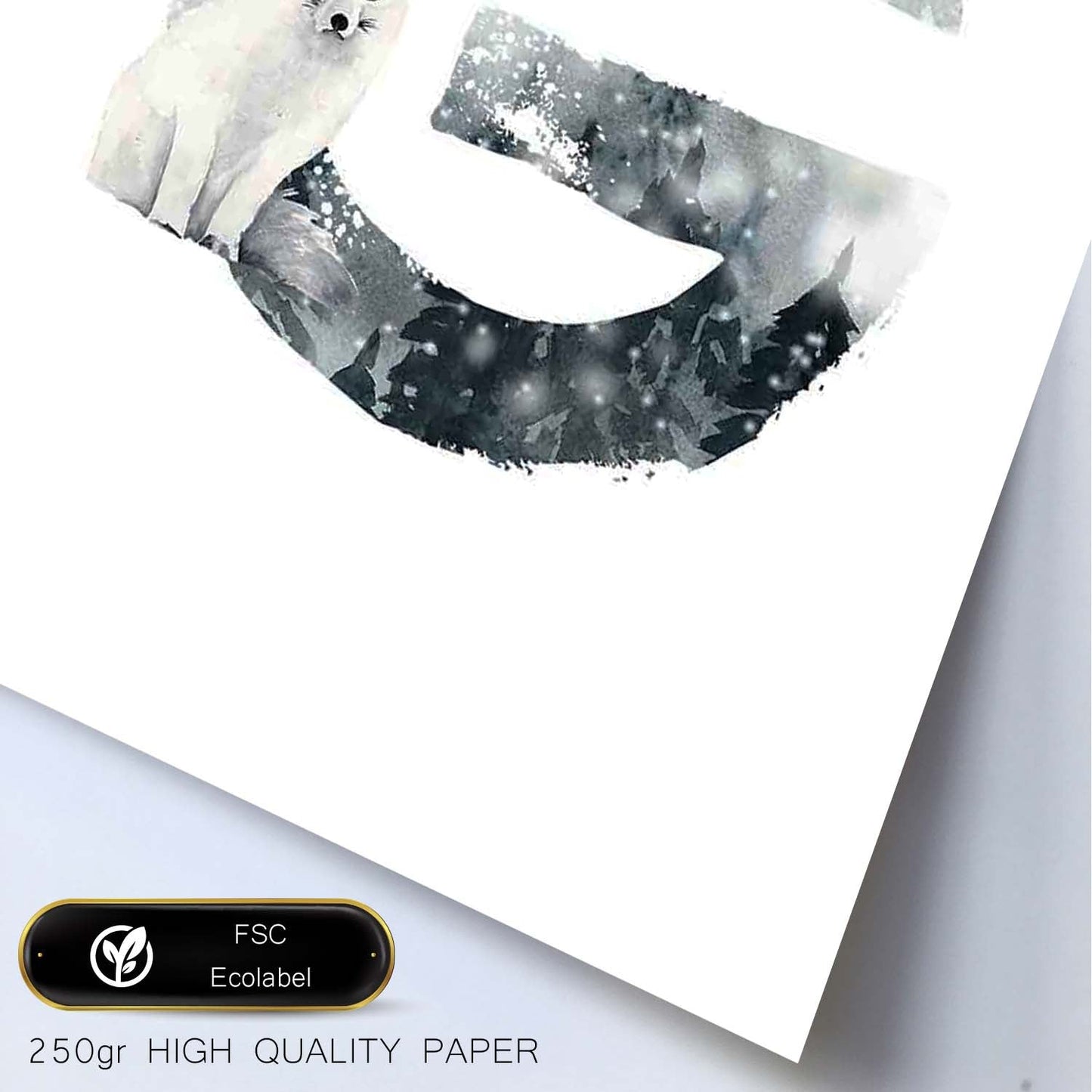 Poster de letra G. Lámina estilo Invierno con imágenes del alfabeto.-Artwork-Nacnic-Nacnic Estudio SL