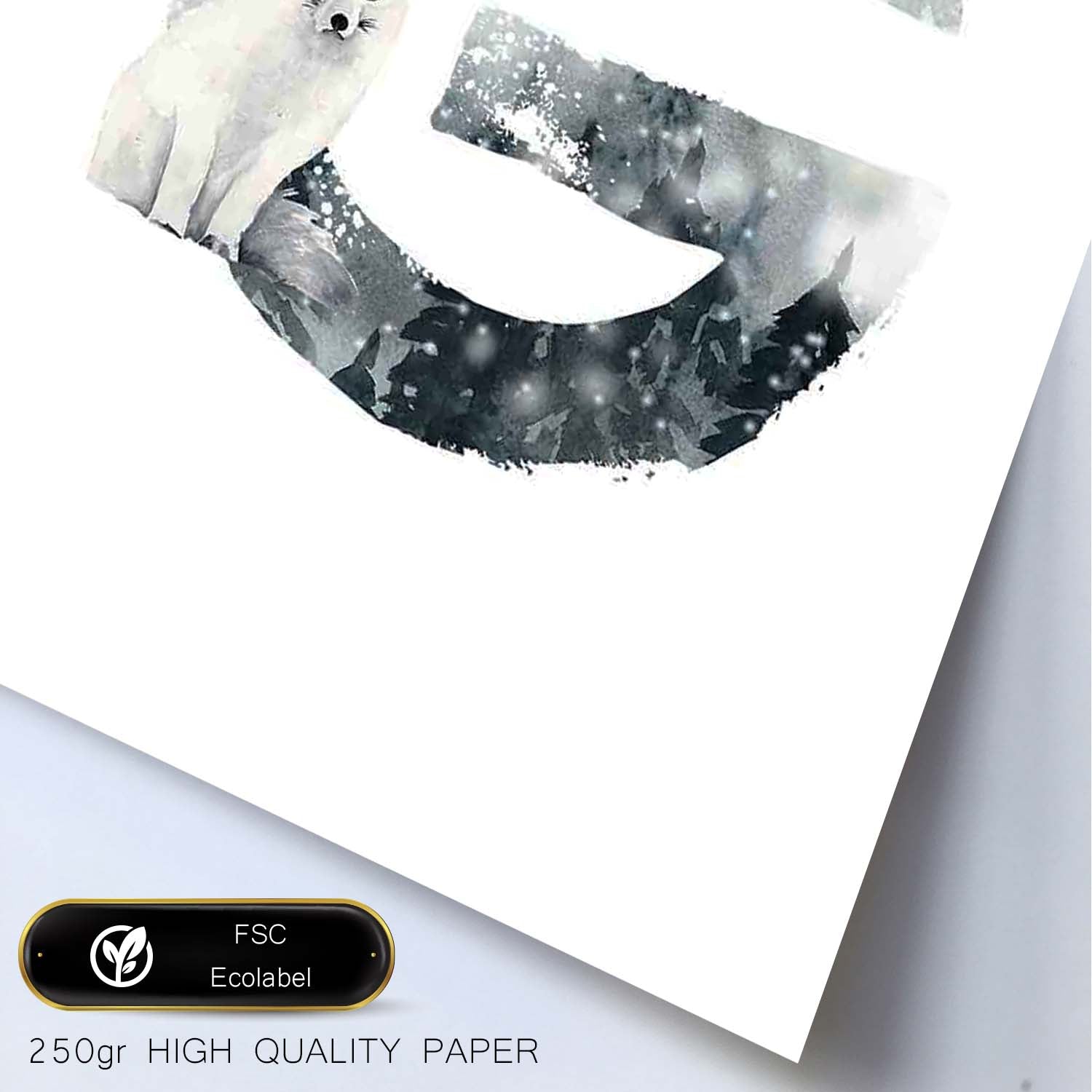Poster de letra G. Lámina estilo Invierno con imágenes del alfabeto.-Artwork-Nacnic-Nacnic Estudio SL