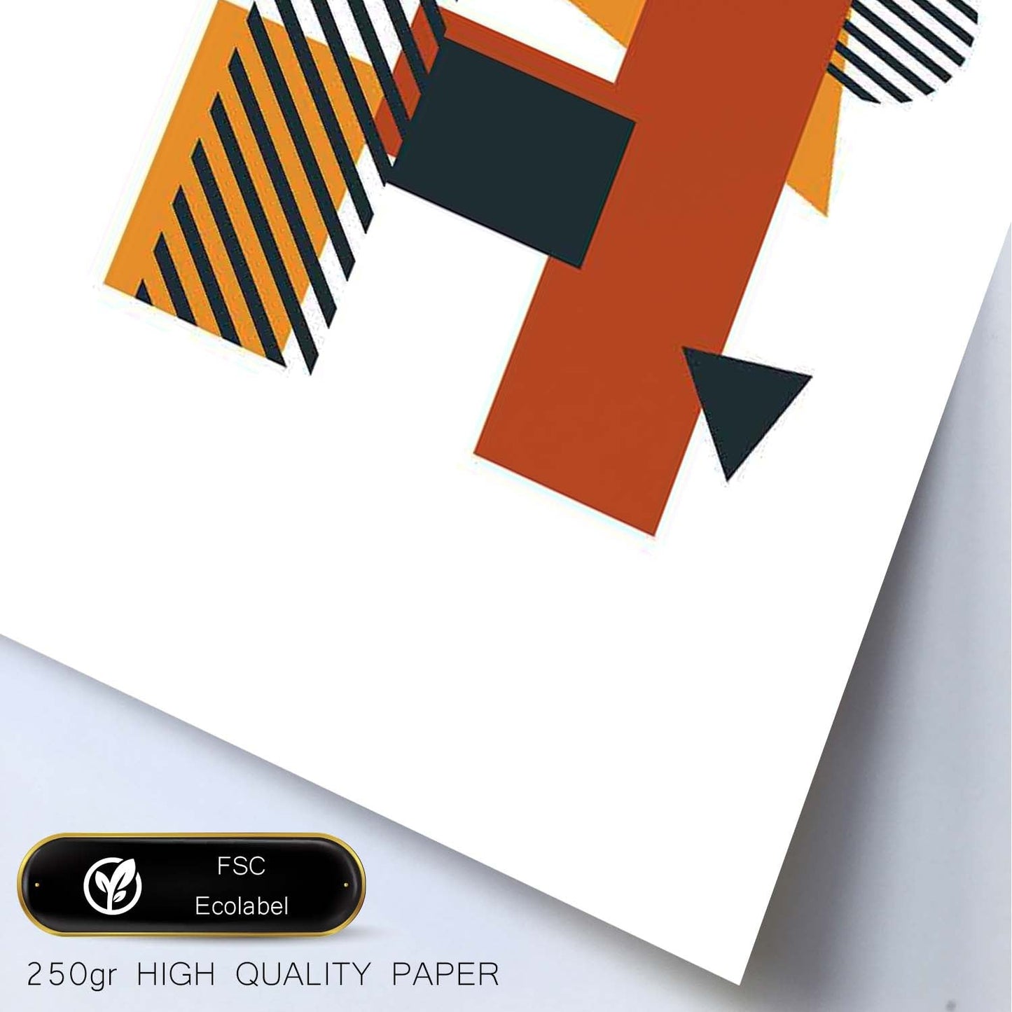 Poster de letra H. Lámina estilo Geometria con formas con imágenes del alfabeto.-Artwork-Nacnic-Nacnic Estudio SL