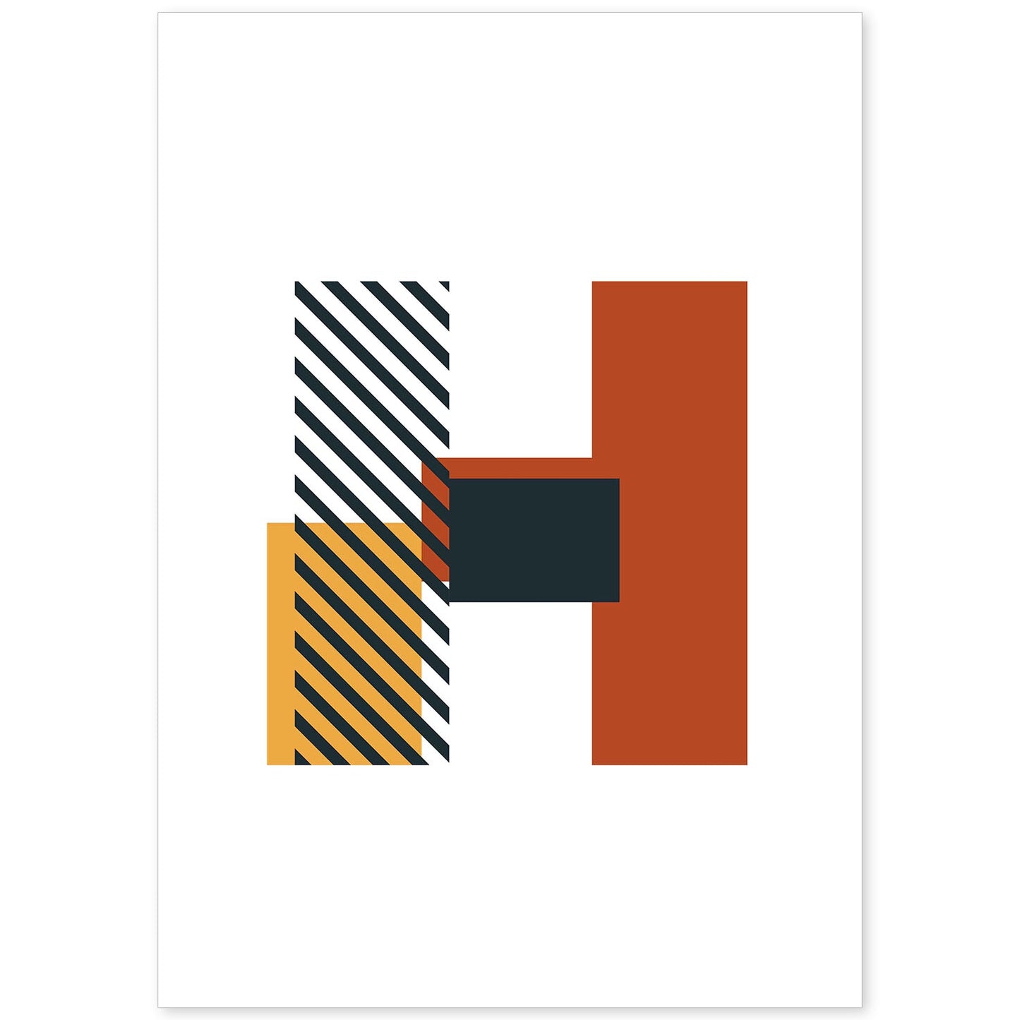 Poster de letra H. Lámina estilo Geometria con imágenes del alfabeto.-Artwork-Nacnic-A4-Sin marco-Nacnic Estudio SL