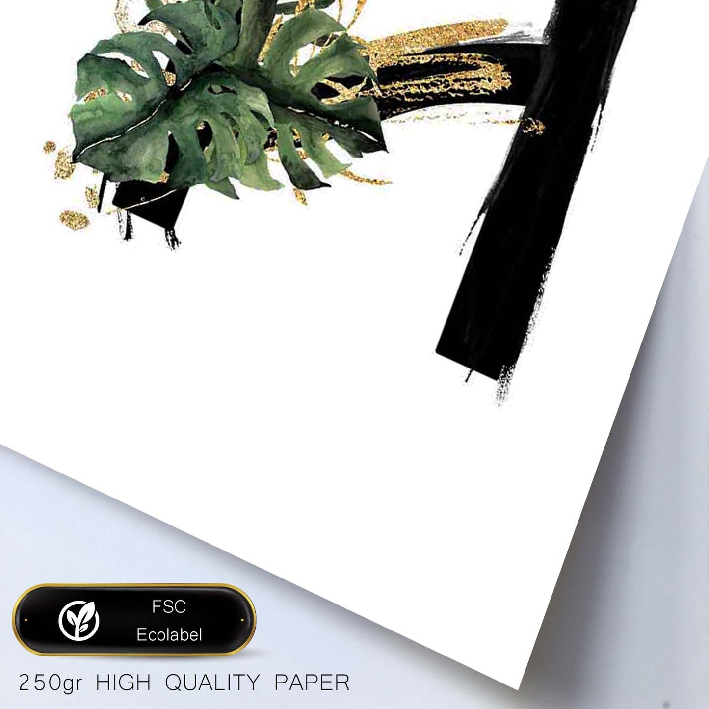 Poster de letra H. Lámina estilo Jungla Negra con imágenes del alfabeto.-Artwork-Nacnic-Nacnic Estudio SL