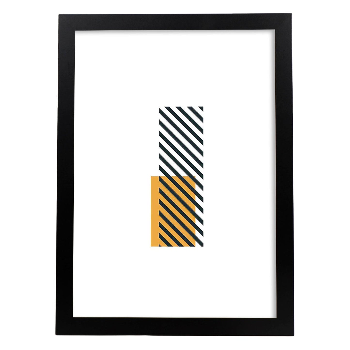 Poster de letra I. Lámina estilo Geometria con imágenes del alfabeto.-Artwork-Nacnic-A3-Marco Negro-Nacnic Estudio SL