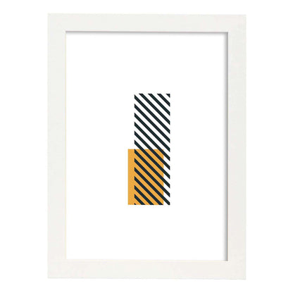 Poster de letra I. Lámina estilo Geometria con imágenes del alfabeto.-Artwork-Nacnic-A4-Marco Blanco-Nacnic Estudio SL
