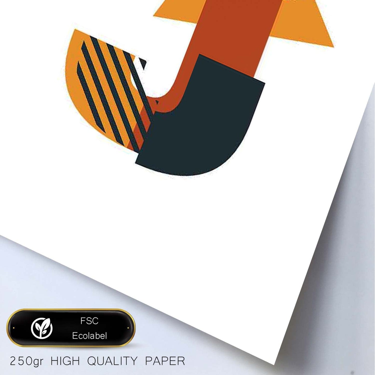 Poster de letra J. Lámina estilo Geometria con formas con imágenes del alfabeto.-Artwork-Nacnic-Nacnic Estudio SL