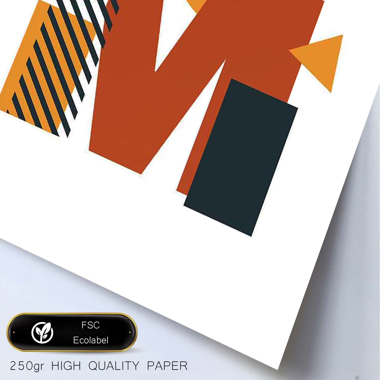 Poster de letra M. Lámina estilo Geometria con formas con imágenes del alfabeto.-Artwork-Nacnic-Nacnic Estudio SL