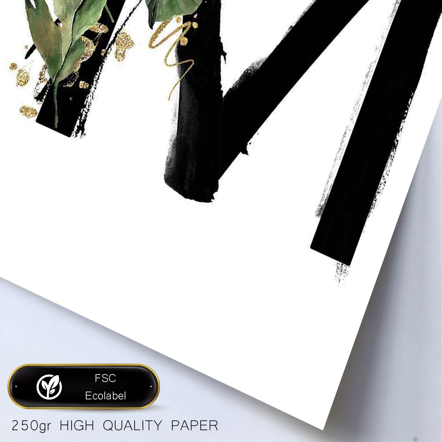 Poster de letra M. Lámina estilo Jungla Negra con imágenes del alfabeto.-Artwork-Nacnic-Nacnic Estudio SL