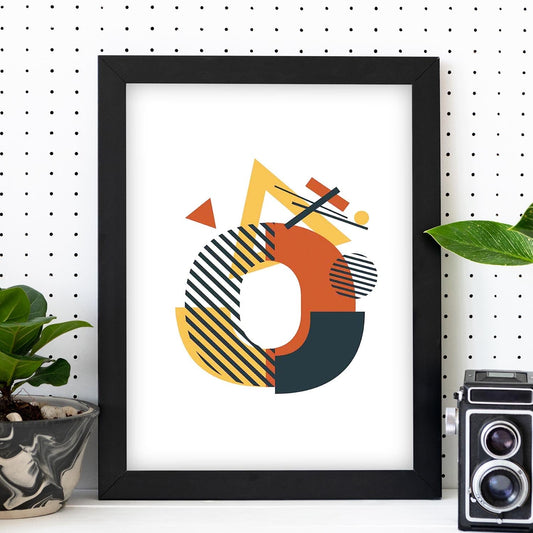 Poster de letra O. Lámina estilo Geometria con formas con imágenes del alfabeto.-Artwork-Nacnic-Nacnic Estudio SL