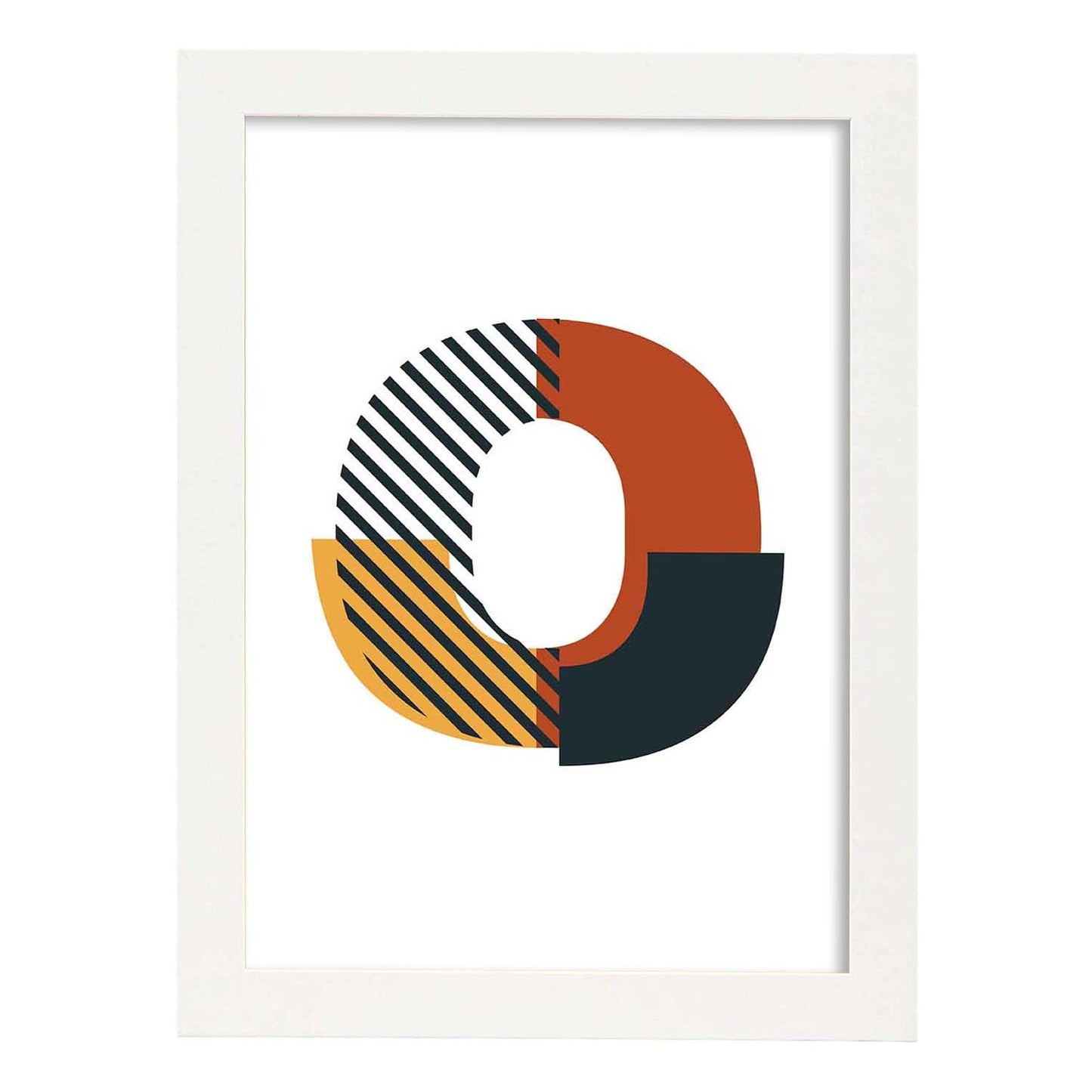 Poster de letra O. Lámina estilo Geometria con imágenes del alfabeto.-Artwork-Nacnic-A3-Marco Blanco-Nacnic Estudio SL