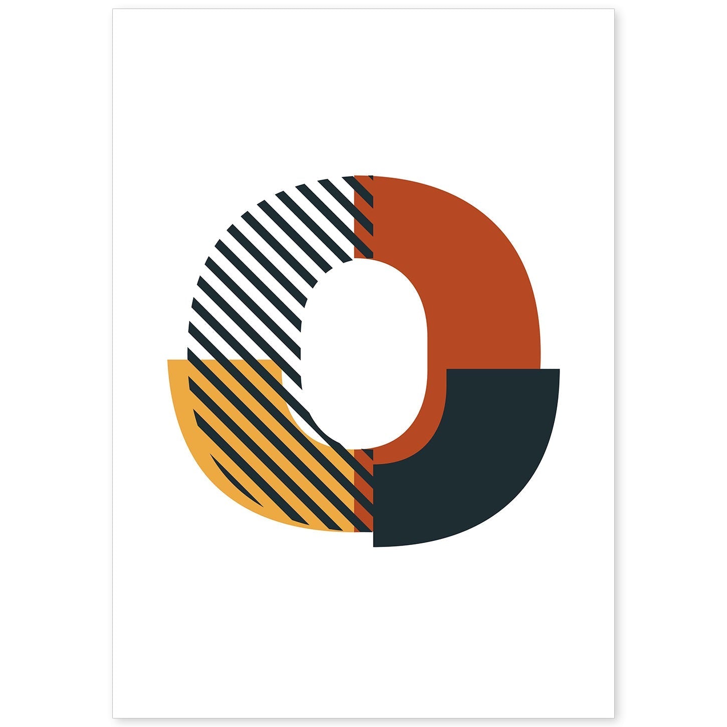 Poster de letra O. Lámina estilo Geometria con imágenes del alfabeto.-Artwork-Nacnic-A4-Sin marco-Nacnic Estudio SL