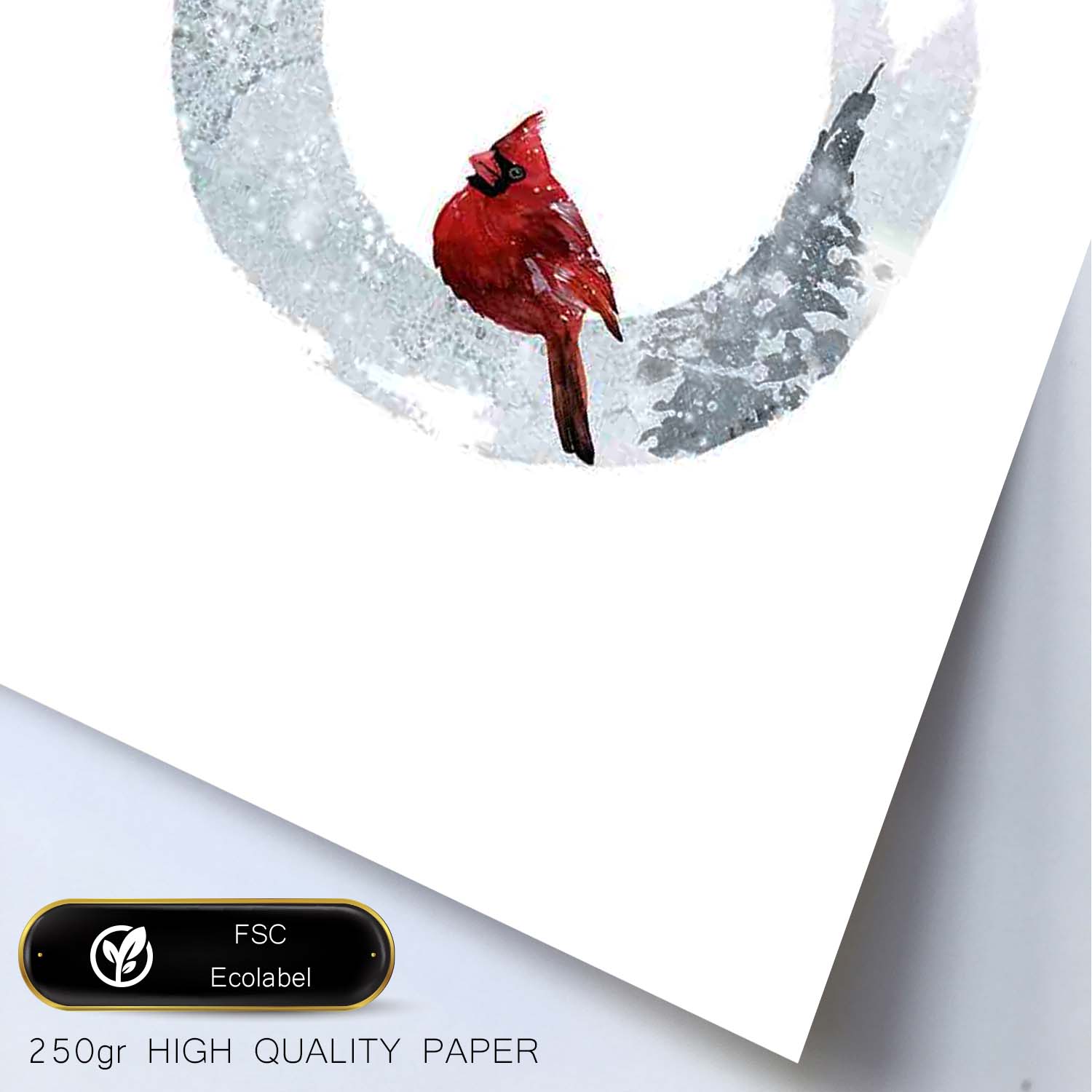 Poster de letra O. Lámina estilo Invierno con imágenes del alfabeto.-Artwork-Nacnic-Nacnic Estudio SL