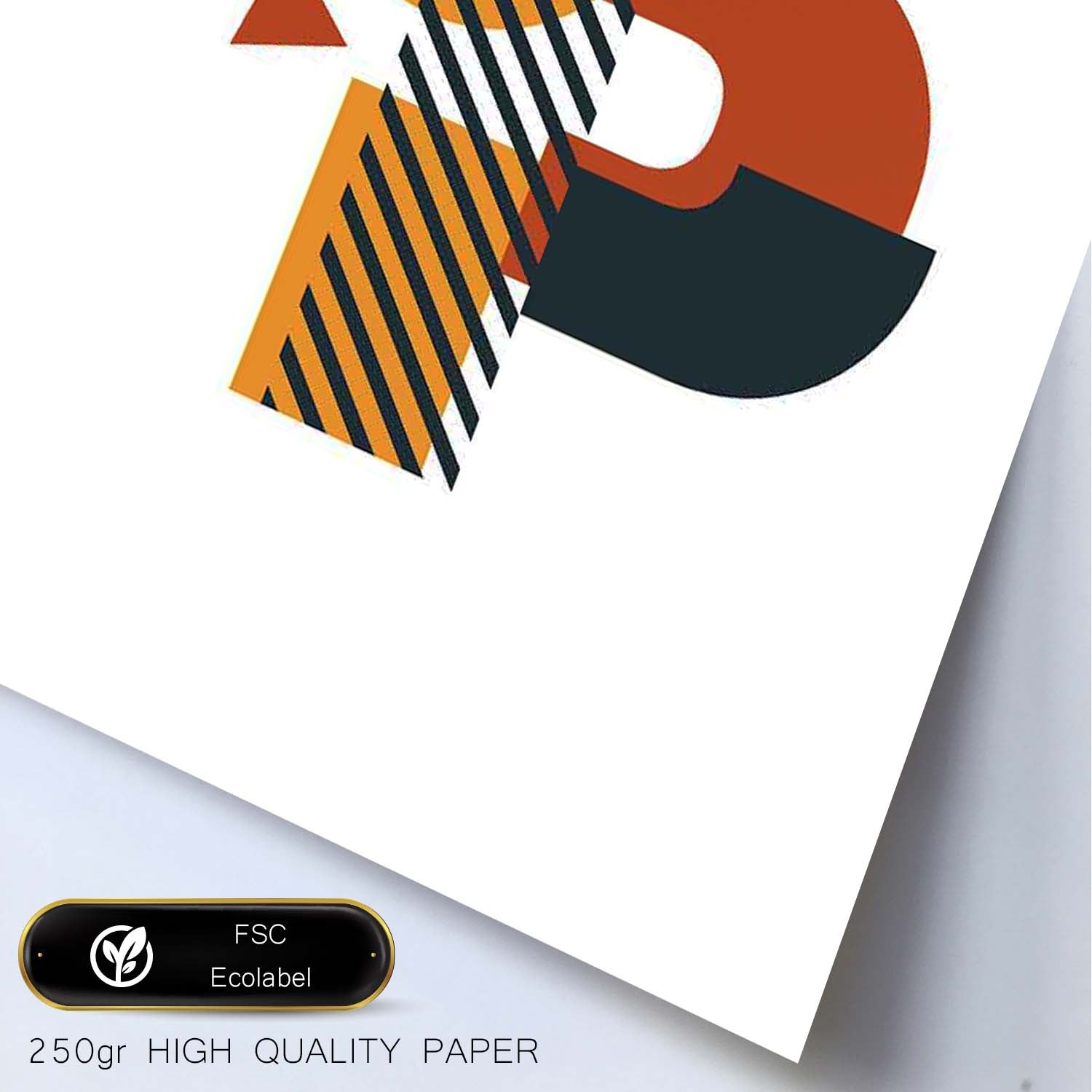 Poster de letra P. Lámina estilo Geometria con formas con imágenes del alfabeto.-Artwork-Nacnic-Nacnic Estudio SL