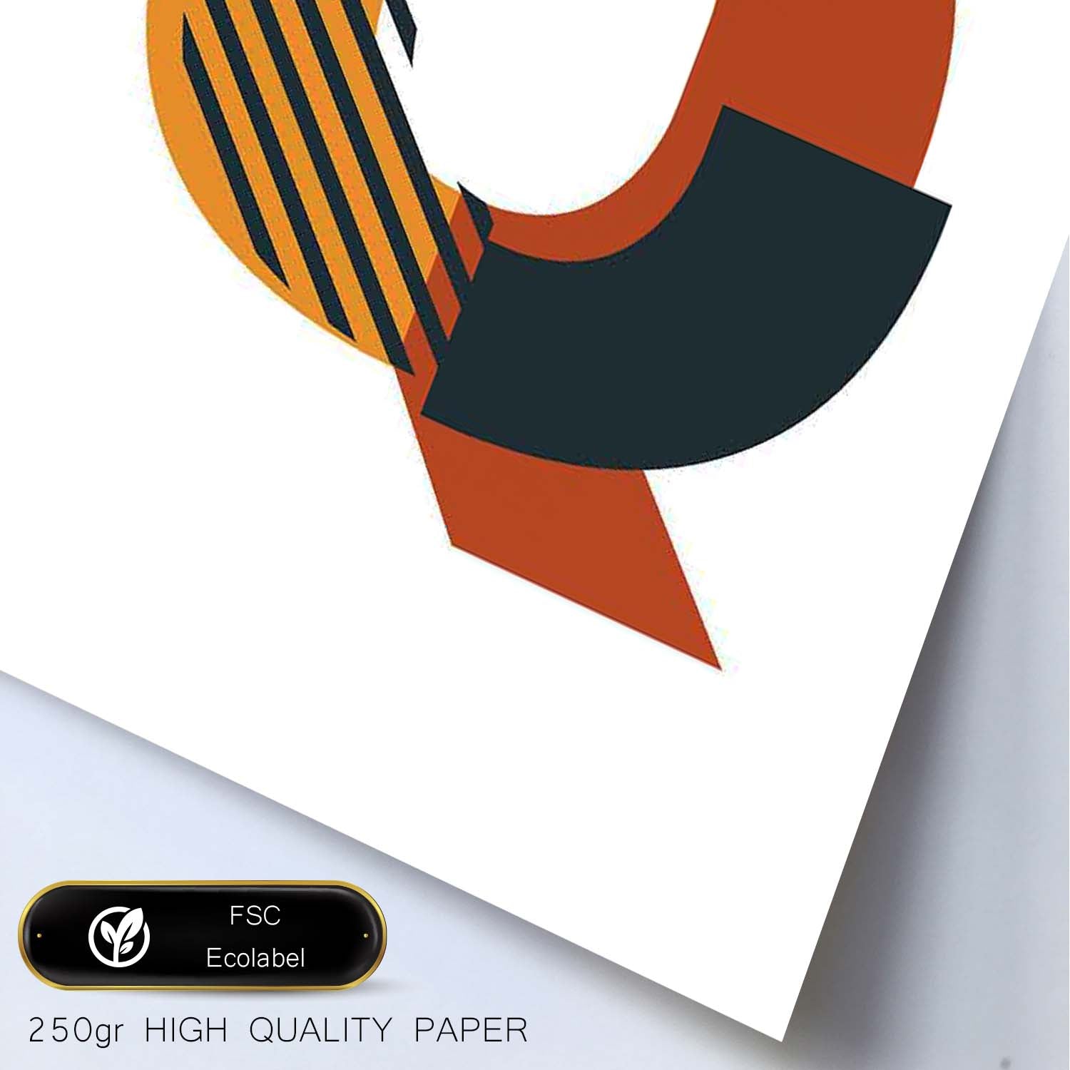 Poster de letra Q. Lámina estilo Geometria con imágenes del alfabeto.-Artwork-Nacnic-Nacnic Estudio SL