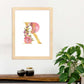Poster de letra R. Lámina estilo Dorado Rosa con imágenes del alfabeto.-Artwork-Nacnic-Nacnic Estudio SL