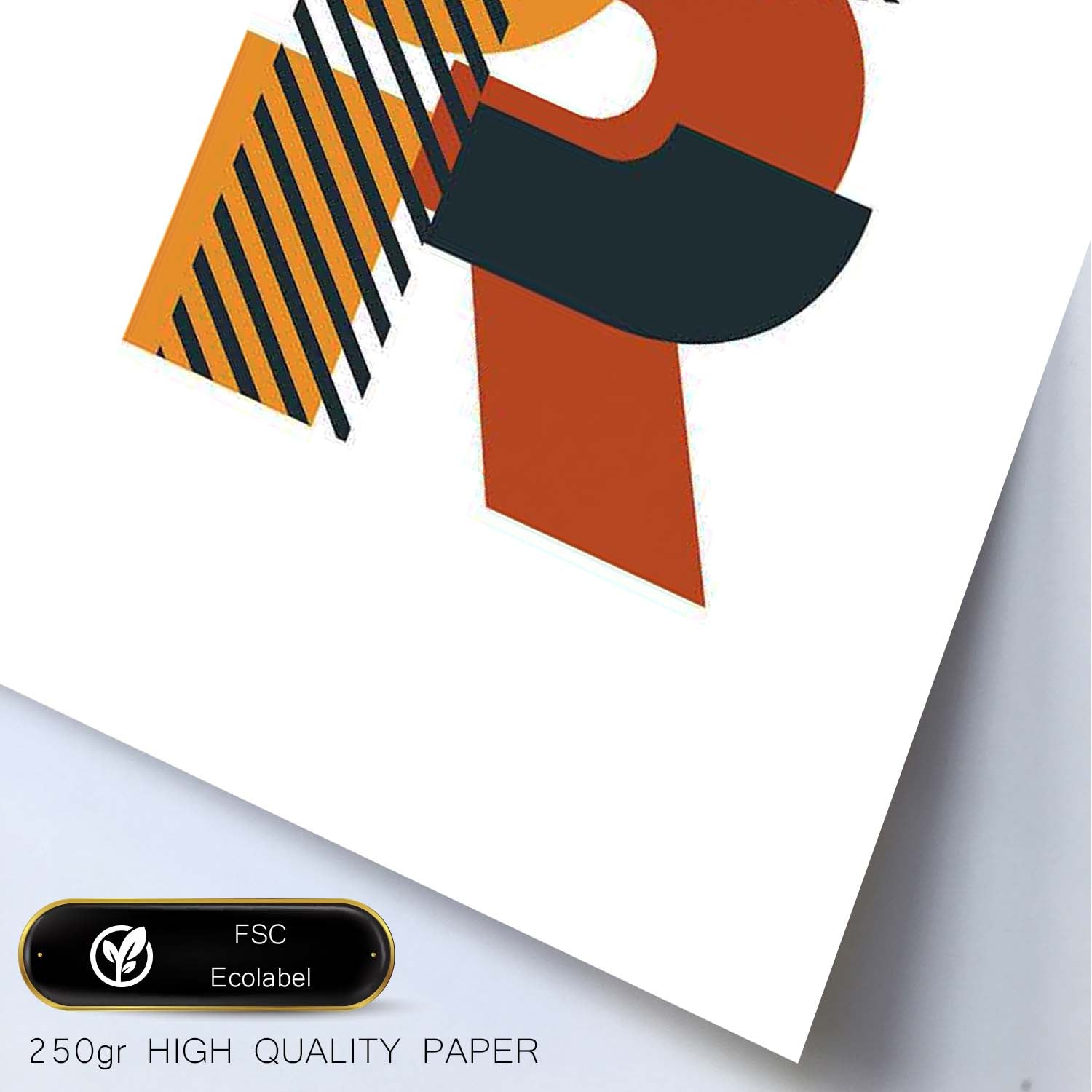 Poster de letra R. Lámina estilo Geometria con formas con imágenes del alfabeto.-Artwork-Nacnic-Nacnic Estudio SL