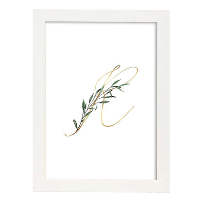 Poster de letra R. Lámina estilo Verde Fino con imágenes del alfabeto.-Artwork-Nacnic-A4-Marco Blanco-Nacnic Estudio SL