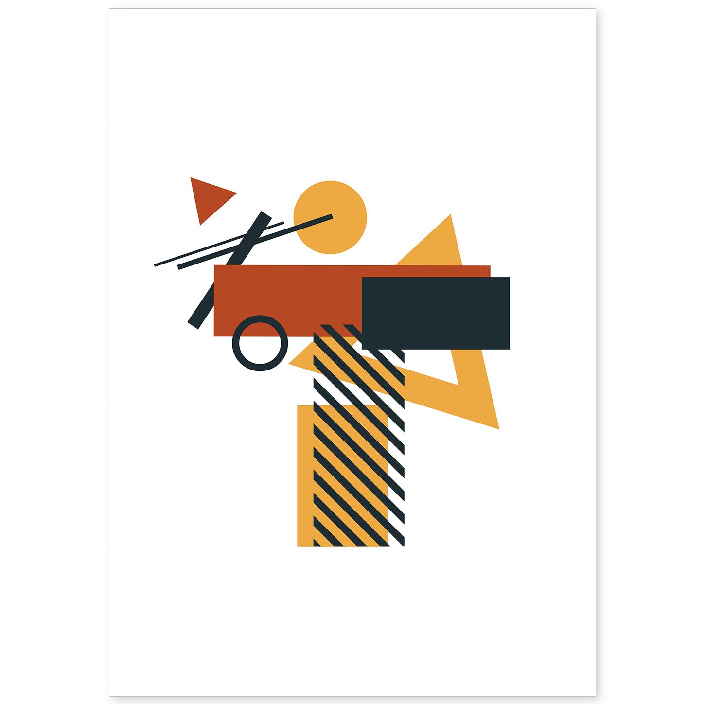 Poster de letra T. Lámina estilo Geometria con formas con imágenes del alfabeto.-Artwork-Nacnic-A4-Sin marco-Nacnic Estudio SL